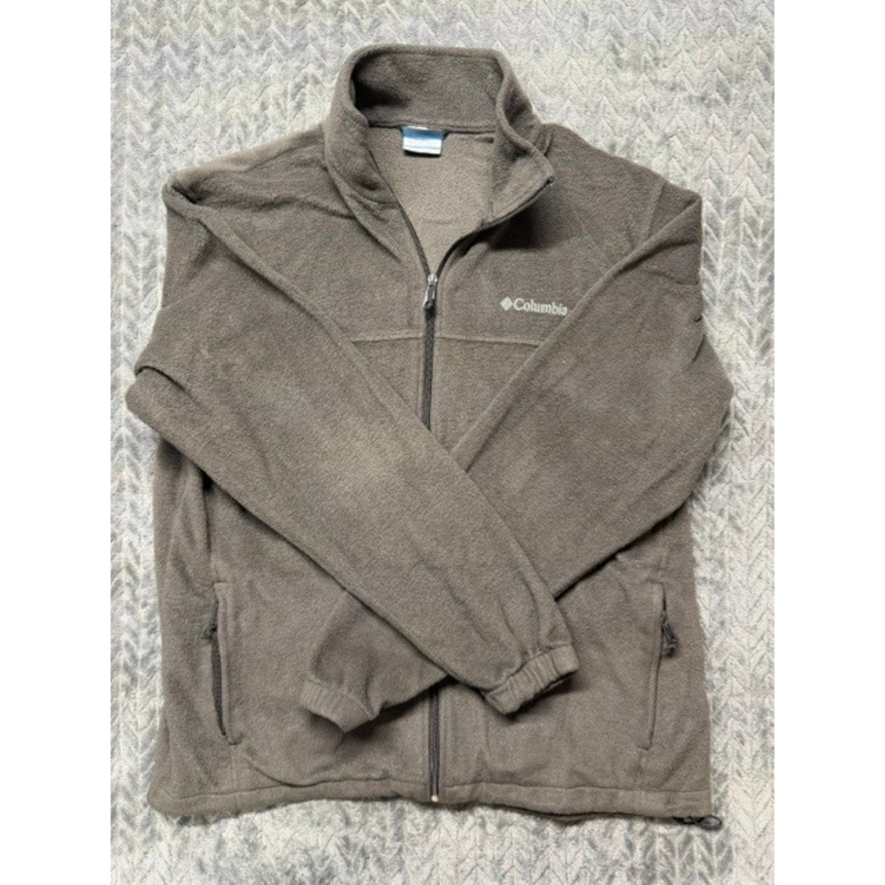 Columbia Mens XL Full Zip Fleece Jacket Brown Steens Mountain Outdoor Layer 0612